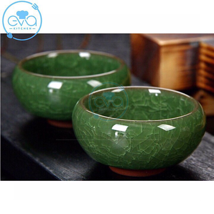 Bộ Ấm 6 Chén Trà Men Ngọc Bích Hình Cá 3D