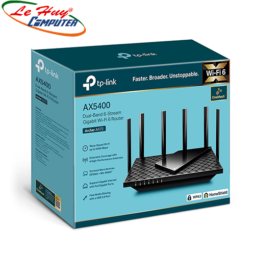 Router wifi tp-link archer ax72 băng tần kép ax5400 wifi 6