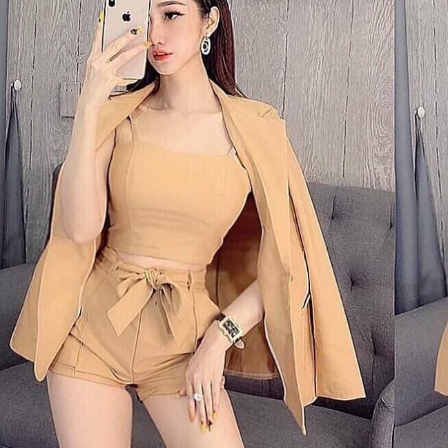 Sét vest quần Short kèm áo ống cúp ngực