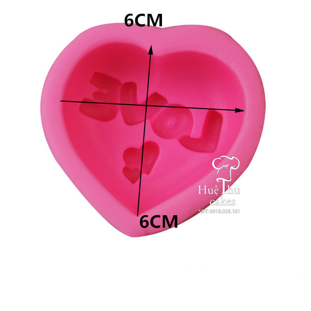Khuôn silicon Trái Tim (chữ Love) làm bánh rau câu 3D, 4D