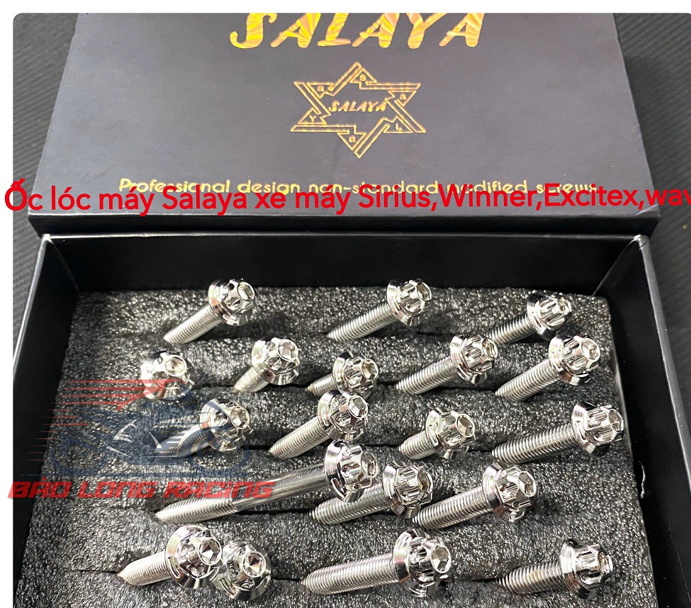 Bộ ốc lốc máy Salaya Inox 304 gắn lốc xe máy VARIO,AIRBLADE  hàng chất lượng siêu rẻ