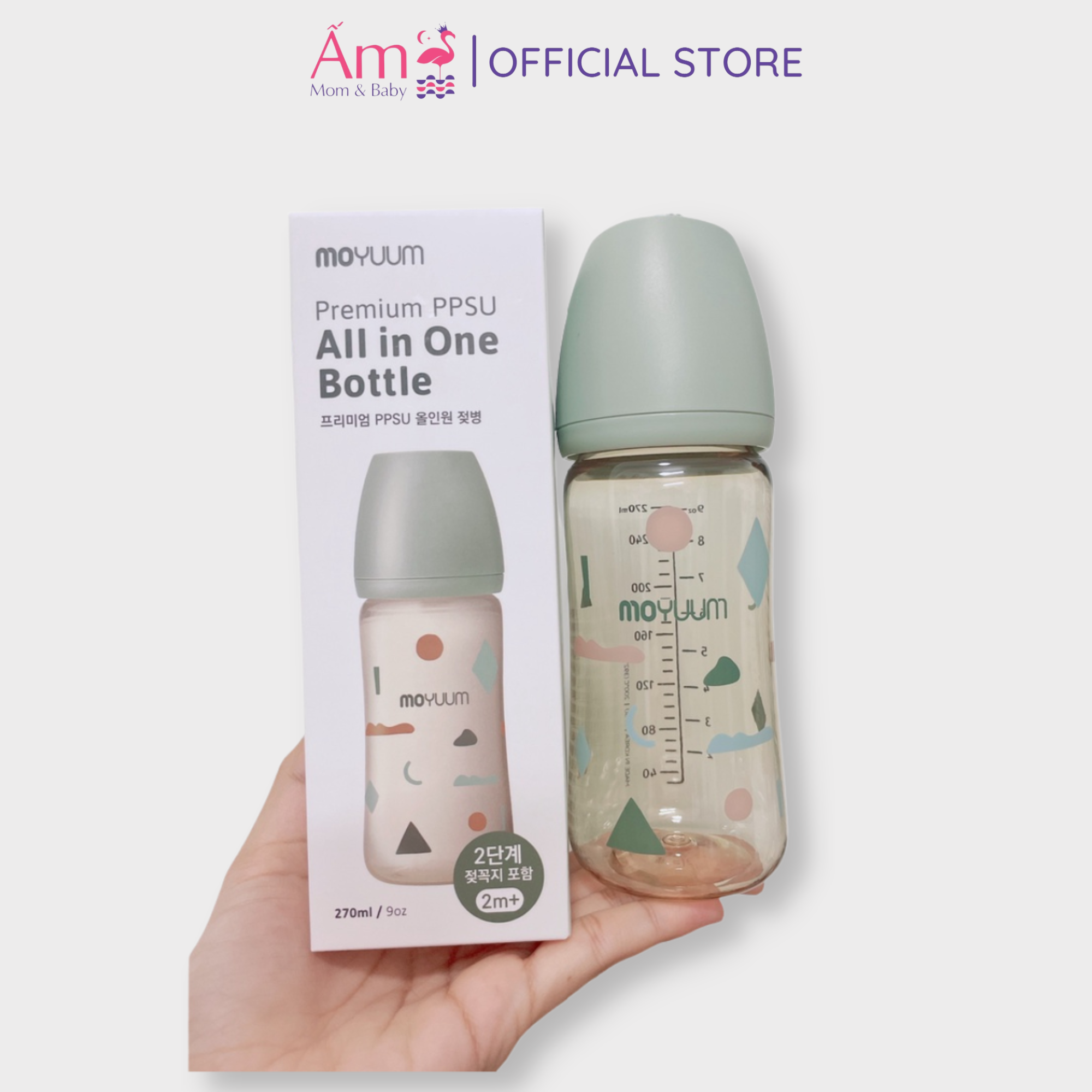 Bình Sữa Moyuum Classic PP Bởi Ấm Baby Nội Địa Hàn Quốc Nhựa PPSU Núm Silicon Siêu Mềm Cho Bé 170ml/ 270ml