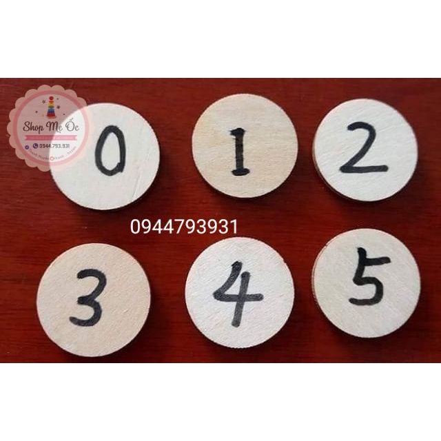 100 miếng gỗ tròn_ Size 1,2,3,4,5cm