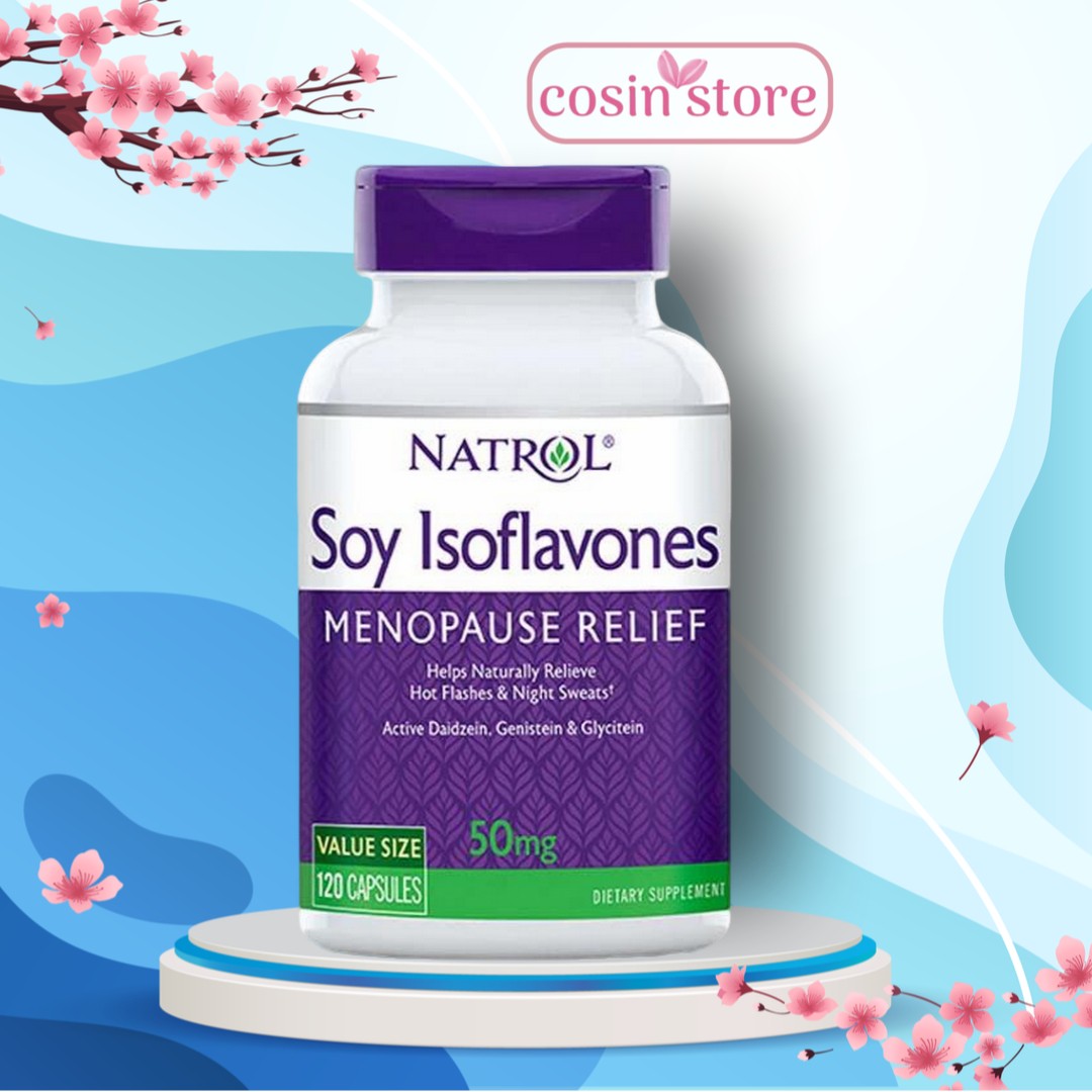 Viên uống Natrol Soy Isoflavones Menopause Relief 50mg 120 viên hỗ trợ ổn định nội tiết tố - Cosin Store
