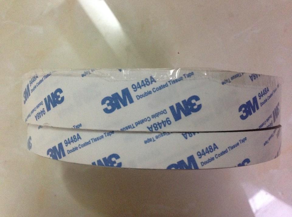 Băng keo 2 mặt 9448A dán kim loại 0.15mm ( 12mm x55 mét)