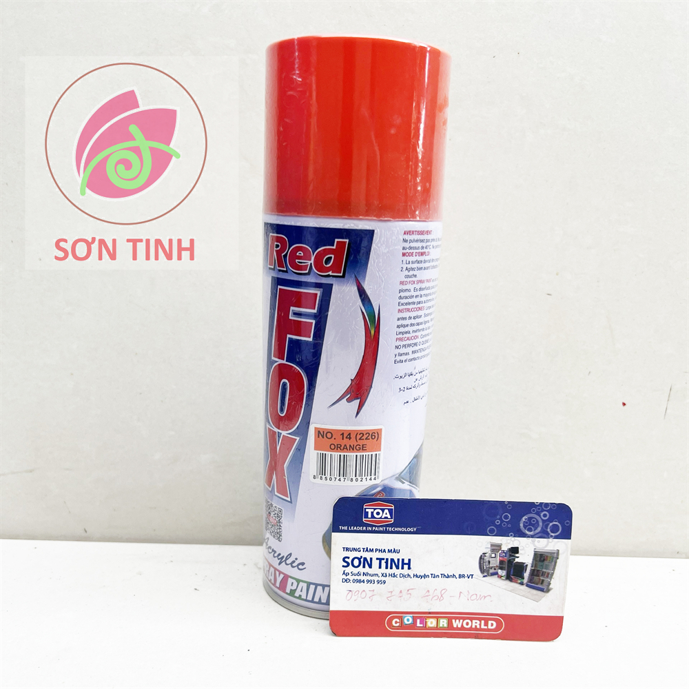 SƠN XỊT MÀU CAM ORANGE A226 (ATM hoặc WIN) hoặc RED FOX - 1 CHAI