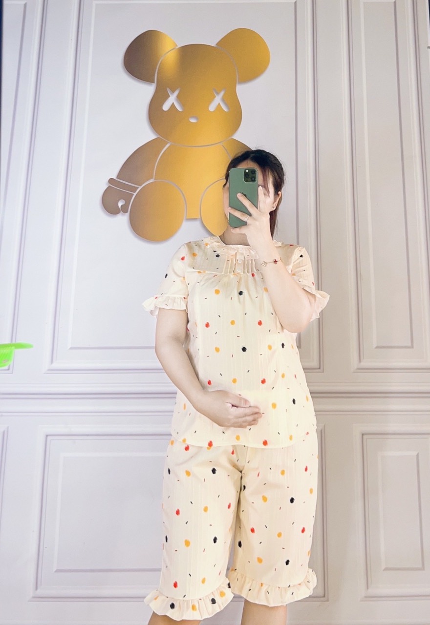 Bộ bầu sau sinh MÙA HÈ lửng chất đũi mềm mát