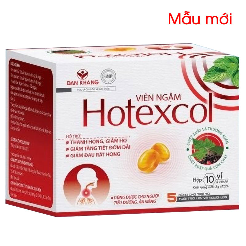 Viên ngậm Hotexcol – Hỗ trợ giảm ho hiệu quả (Hộp 10 vỉ x 4 viên)