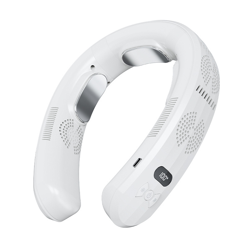 Quạt đeo cổ không cánh tích hợp chip bán dẫn công nghệ làm lạnh sâu, quạt đeo cổ mini pin lên tới 18 tiếng