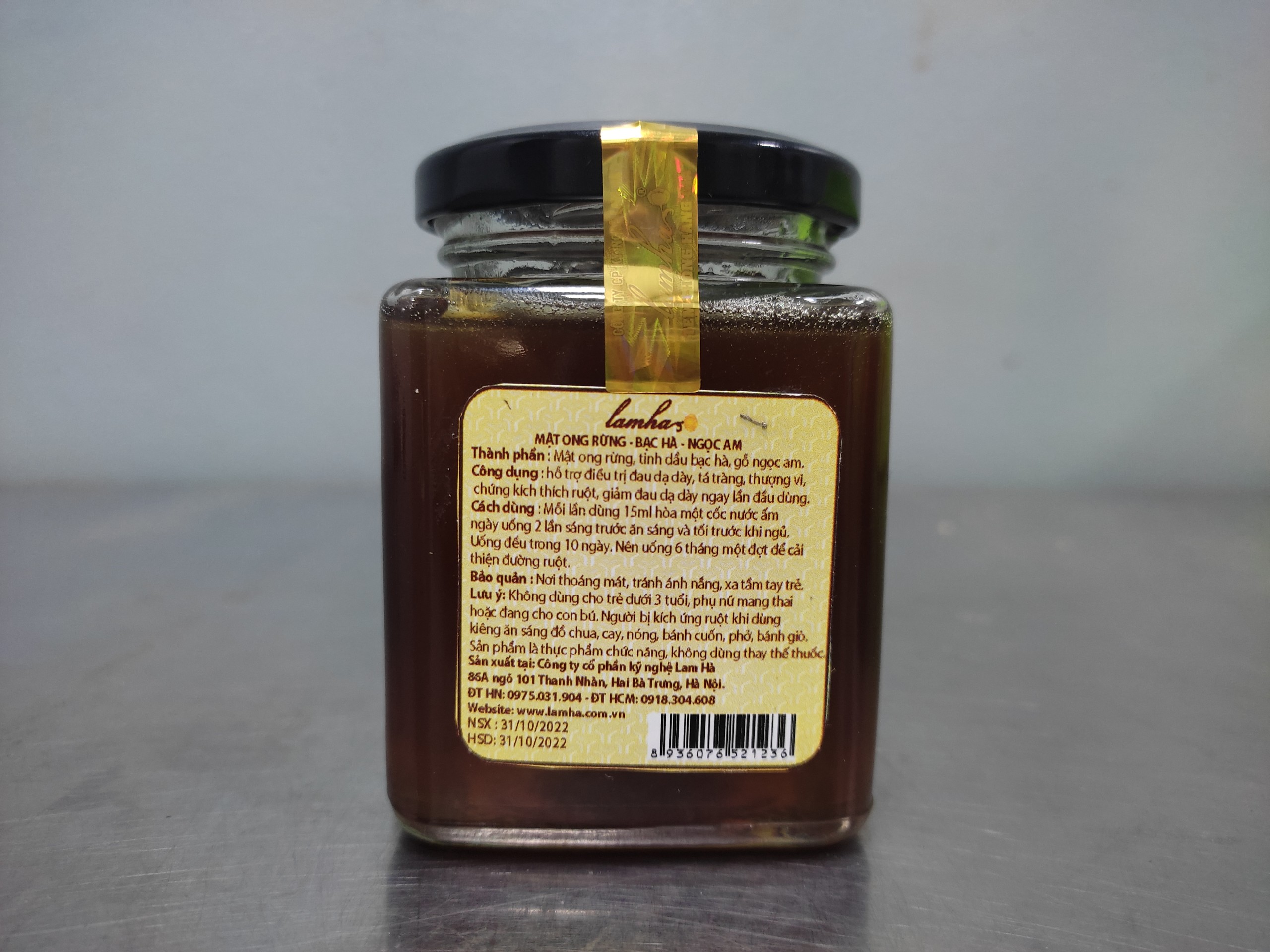 Mật ong rừng - bạc hà- ngọc am hũ 200ml