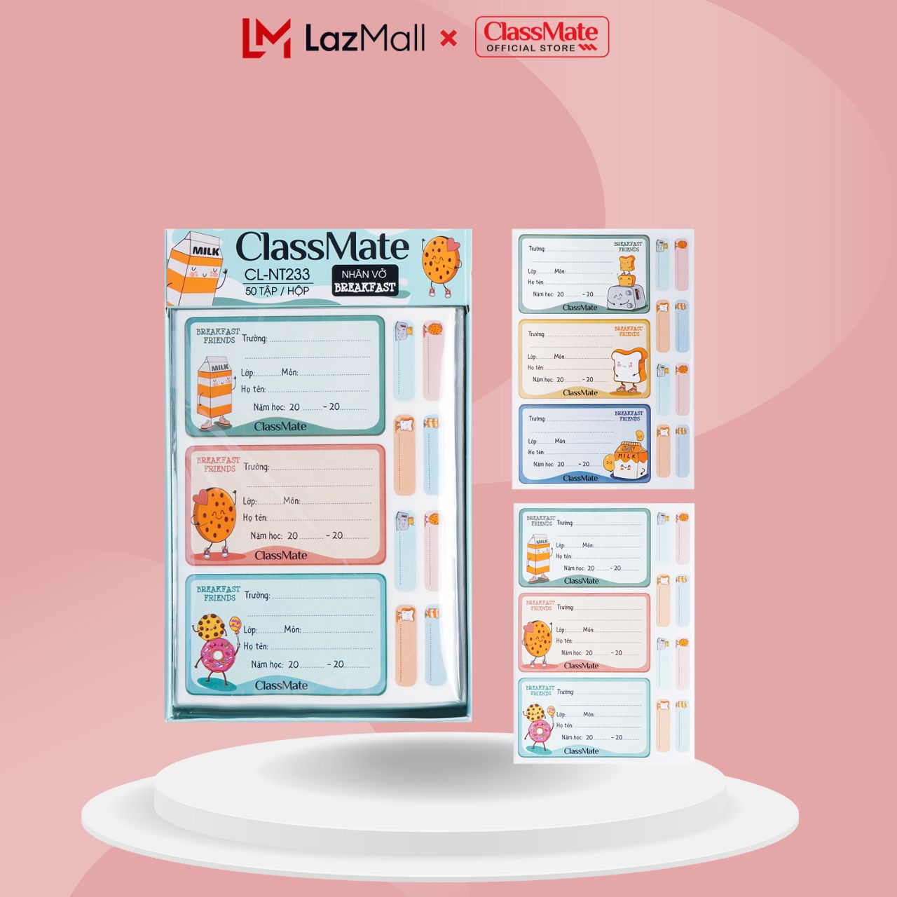 Nhãn Vở Có Keo Dán Sẵn CLASSMATE Breakfast 15 Cái/Túi CL-NT233