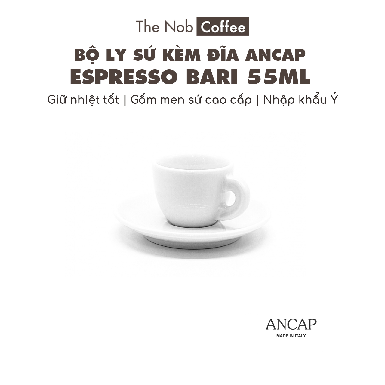 Bộ ly sứ Ancap Espresso Bari 55ml