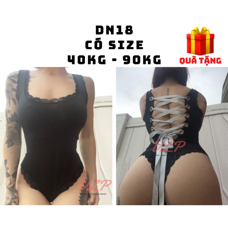 [CÓ BIGSIZE ĐẾN 85KG]_DN18_Bodysuit buộc dây lưng sexy (có thể mặc được 2 kiểu)