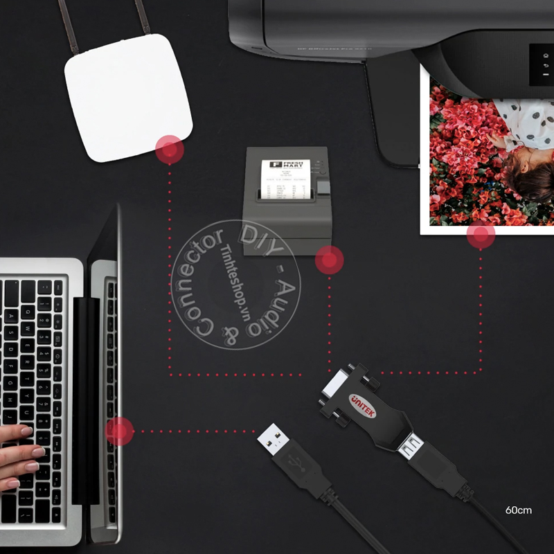 USB sang RS232 DB9 0.5 mét Unitek Y-109 IC PL2303A