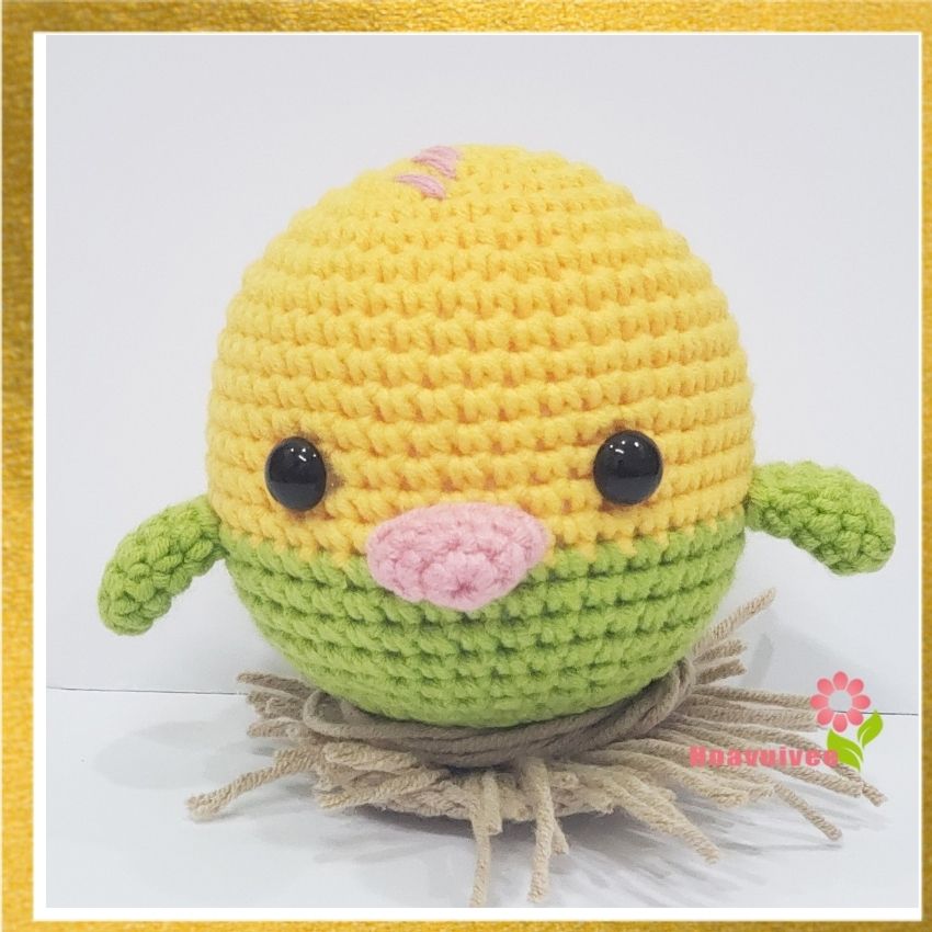 Thú bông len handmade - Gà con móc len dễ thương /Hoavuivee