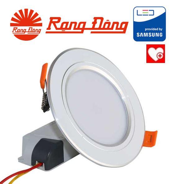 Đèn LED âm trần mạ bạc 9W đổi 3 màu, SAMSUNG chipLED