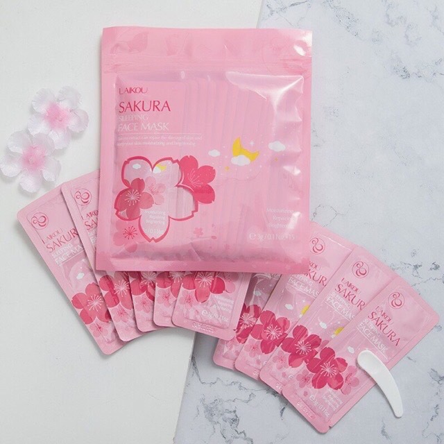 Mặt nạ ngủ hoa anh đào sakura laikou(set 15 gói nhỏ)