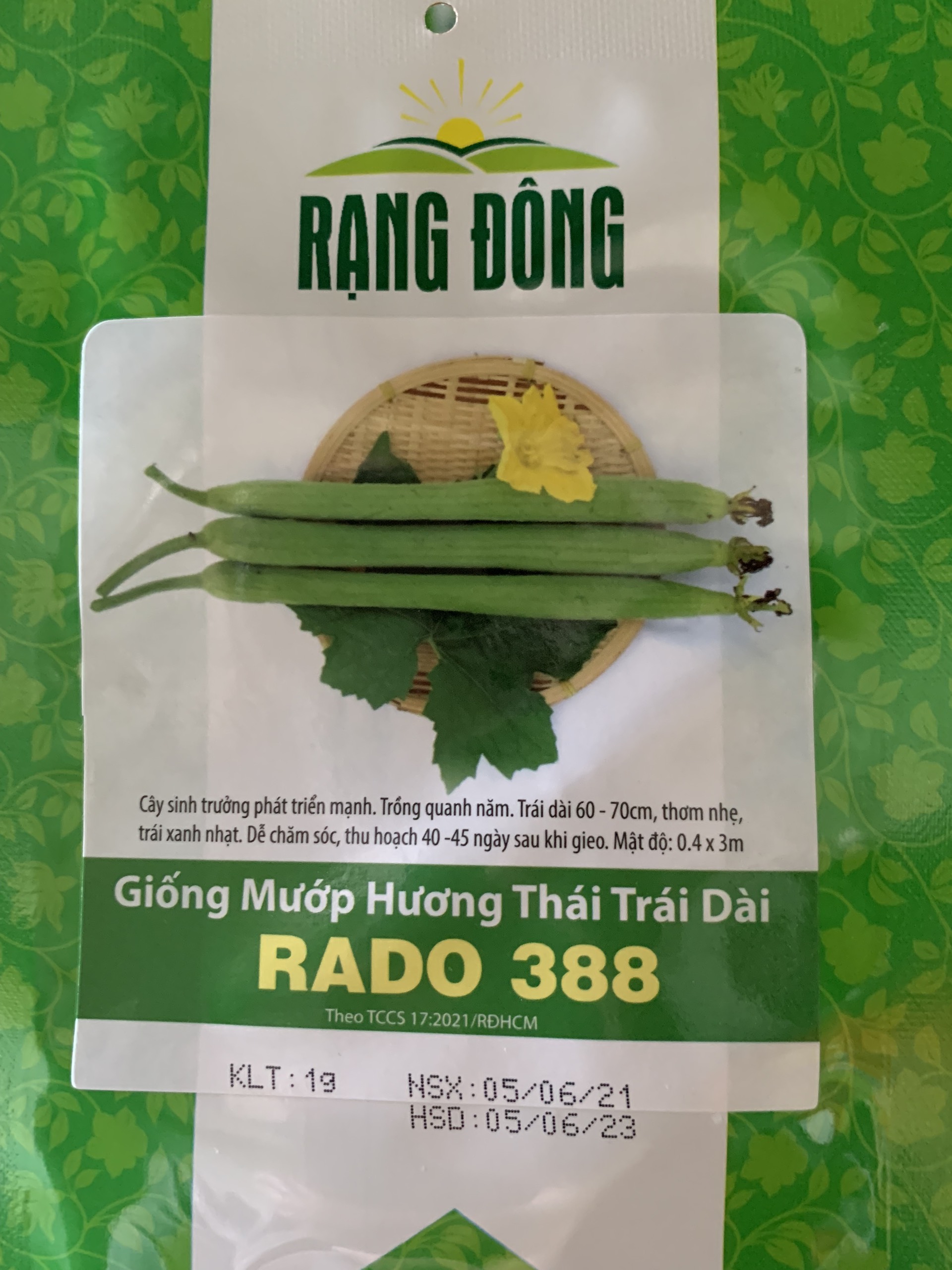 Hạt giống mướp hương thái trái dài gói 1gr - rado 388