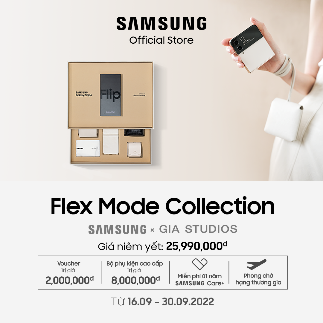 Điện thoại Samsung Galaxy Z Flip4 5G 8GB/256GB + Bộ quà GIA STUDIOS - Hàng Chính Hãng