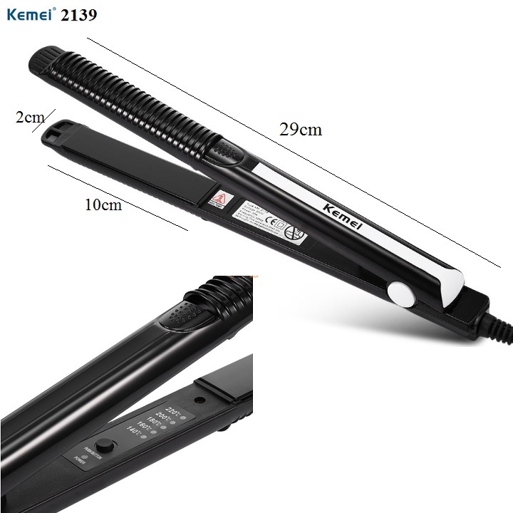[HCM]Máy Duỗi Tóc 5 Mức Chỉnh Nhiệt Kemei KM 2139