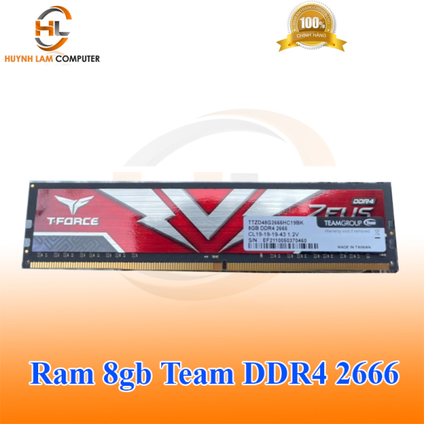 RAM 8gb Team T-Force Zeus DDR4 Bus 2666 chính hãng Viễn Sơn phân phối