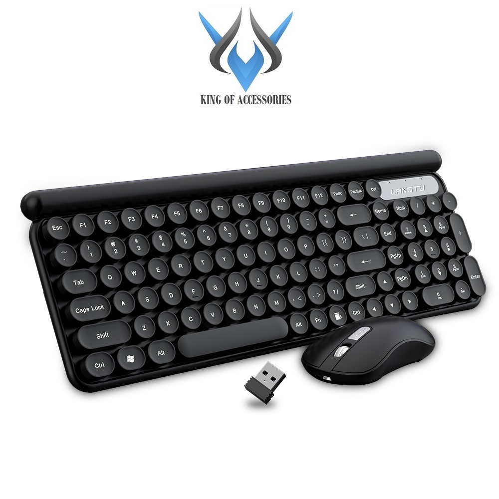 Bộ phím và chuột không dây wireless PSPY K68 phím êm, slient, phím tròn, chống nước, thiết kế siêu kute, tiết kiệm pin dùng đến 12 tháng