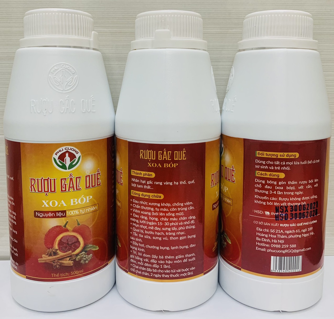 Rược Gấc Quế Xoa bóp Phú Cường