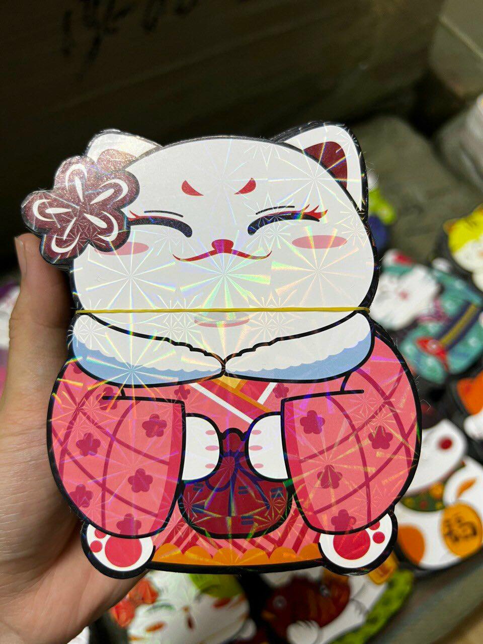 Combo 10 Bao Lì Xì Chibi Phản Quang - Bao lì xì hình mèo