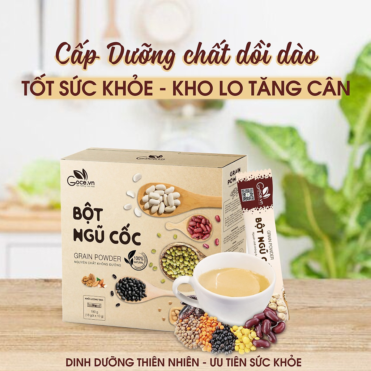 [Chính Hãng] - Bột ngũ cốc dinh dưỡng Goce 180g (18 gói x10g)