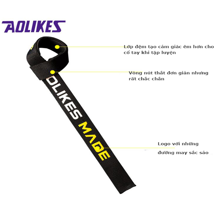 [HCM]Dây kéo trợ lưng nâng tạ Aolikes HW7637 ( 1 đôi)