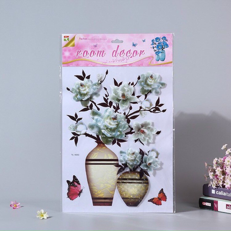 Dán hoa 3d nổi có sẵn keo