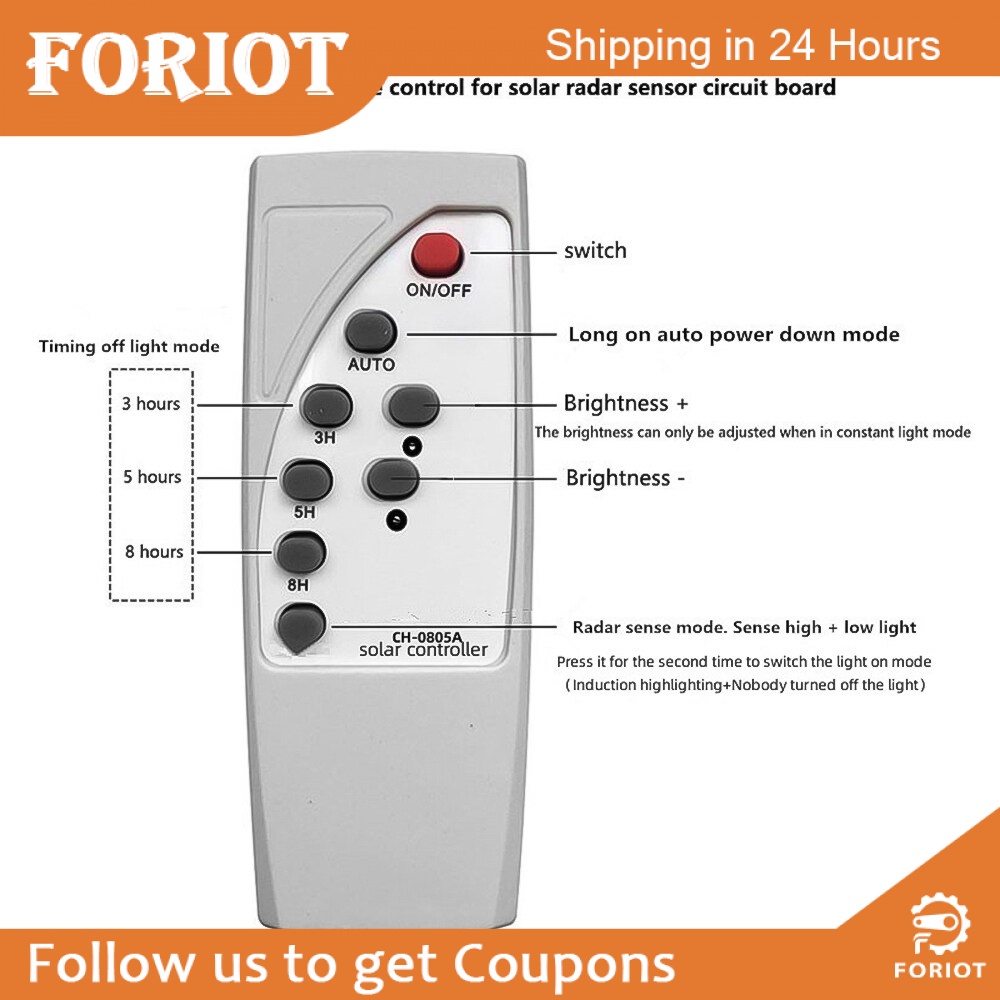 Foriot Original Foriot 3.2V3.7V light control + radar human body induction solar light circuit board solar LED driver board with remote control