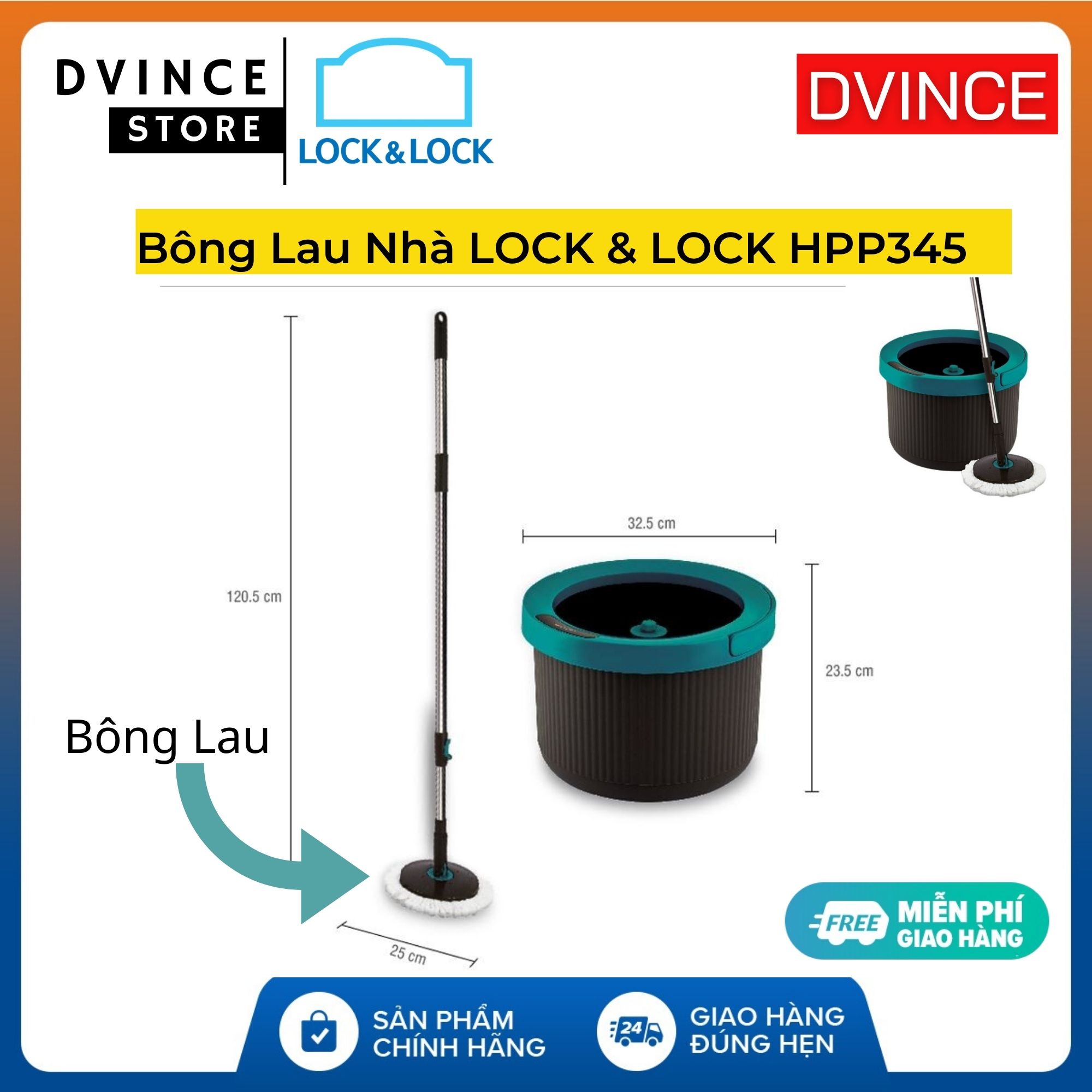 Bông lau nhà LOCK & LOCK HPP345 (Lẻ 01 Bông)
