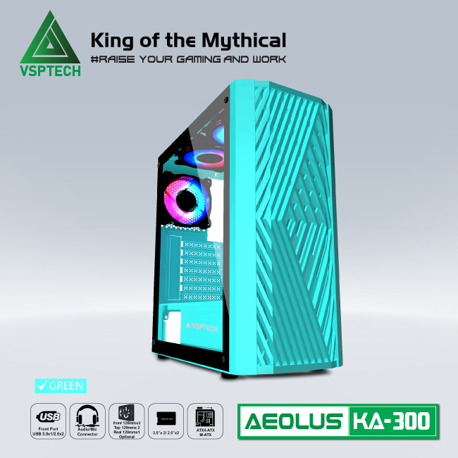 Vỏ Case Máy Tính Gaming VSPTECH KA300 - Hàng Chính Hãng