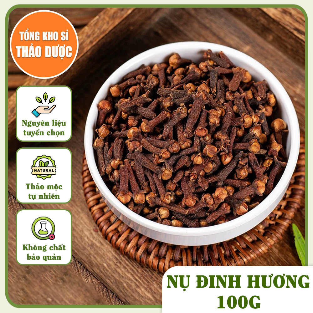 Nụ đinh hương 100g, đinh hương khô, nụ to, thơm, gia vị nấu phở, lẩu, mai quế lộ, xông nhà