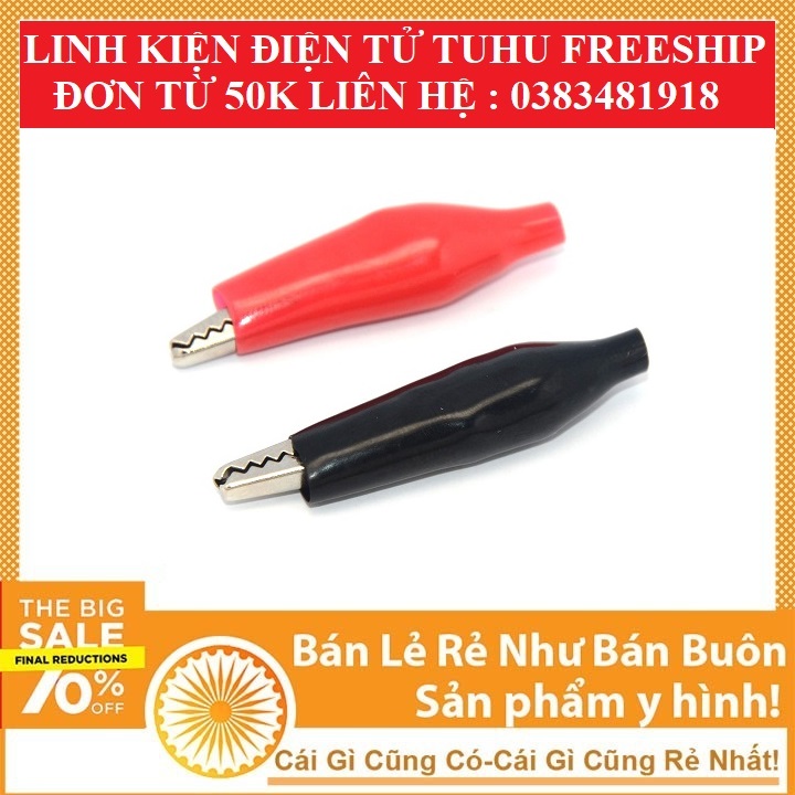 Kẹp Cá Sấu 45mm - 1 cặp Đỏ Đen