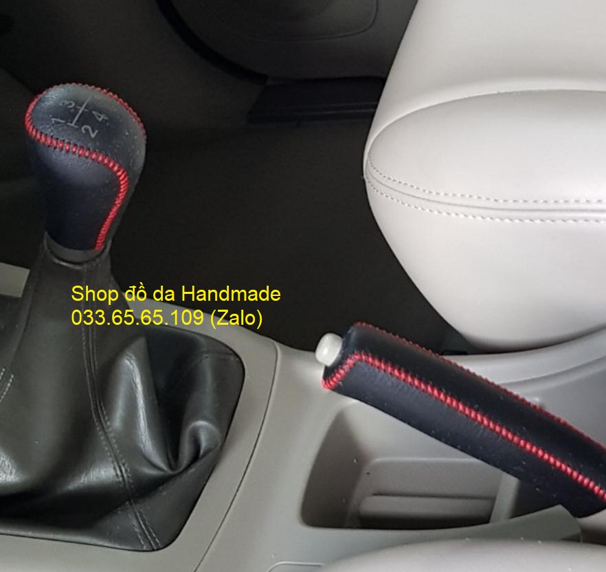 Bọc da cần số & phanh tay các đời xe Toyota Vios, innova, fortuner, Hilux (MT) số sàn