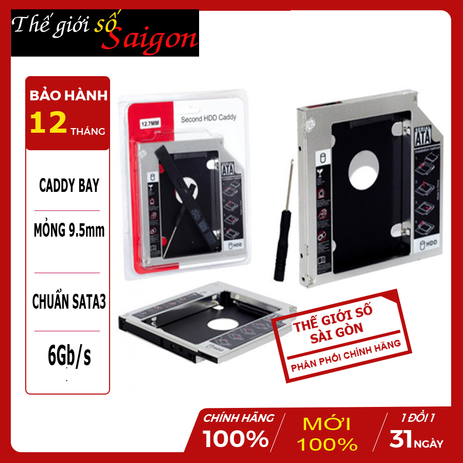 Caddy Bay mỏng 9.5mm dùng cho Laptop