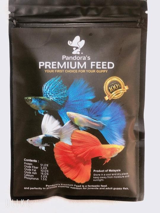 Thức ăn cho cá bảy màu, betta, cá thủy sinh PANDORA - Đen 100gram
