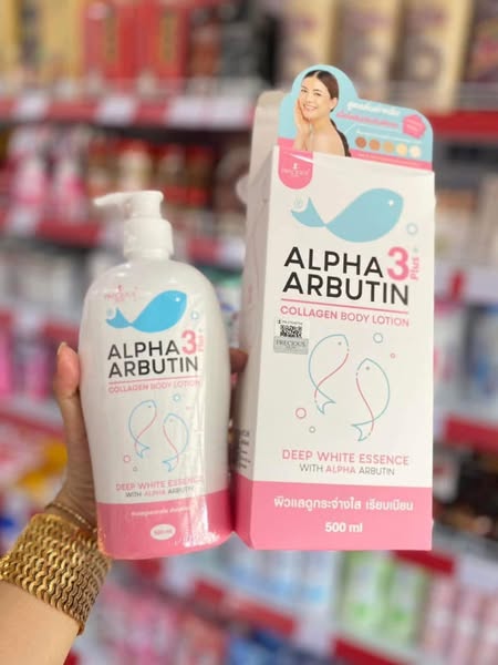 MẪU MỚI - Sữa Dưỡng Thể Trắng Da Alpha Arbutin Collagen Lotion 3+Plus 500ml