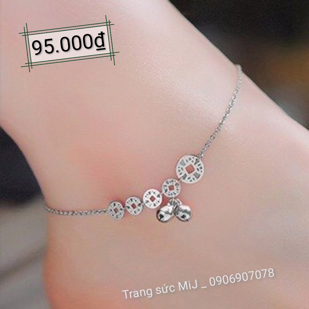 LẮC CHÂN TITAN NỮ CAO CẤP KHÔNG GỈ TRẮNG & VÀNG