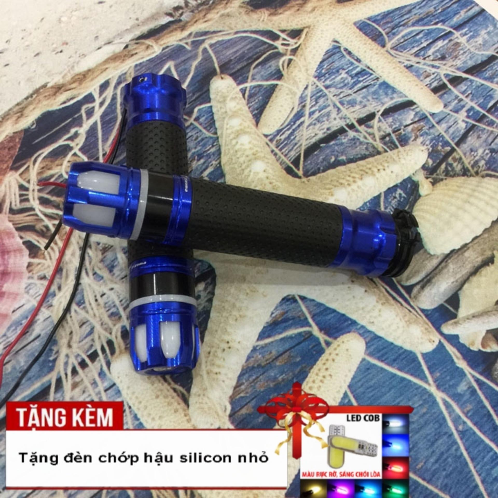 [TẶNG ĐÈN CHỚP HẬU] Bộ Tay nắm Rizoma cao cấp có đèn LED độ xe máy ( 2 chiếc) G71-màu xanh-12