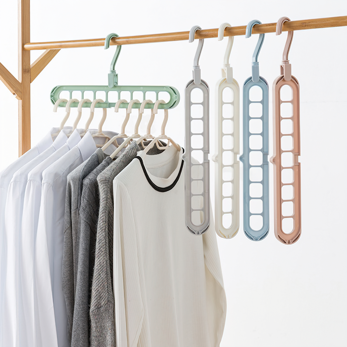 Móc Treo Đồ Đa Năng 9 Lỗ, Thanh Treo Đồ Tiết kiệm Diện Tích - SHOPER