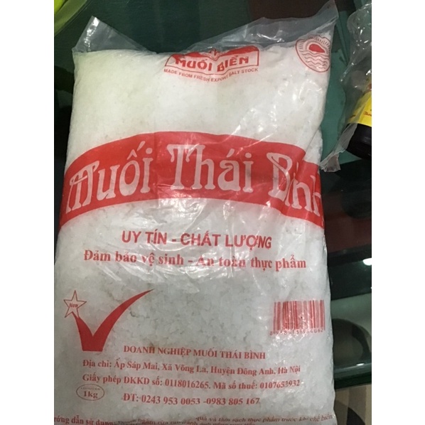 Muối biển thái bình - muối hạt túi 1kg