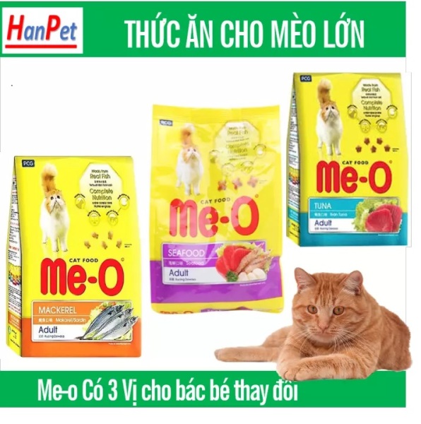 HN HP-Combo 5 gói ME-O 350gr - thức ăn dạng hạt cho mèo lớn vị CÁ NGỪ - HẢI SẢN (hanpet 201c)