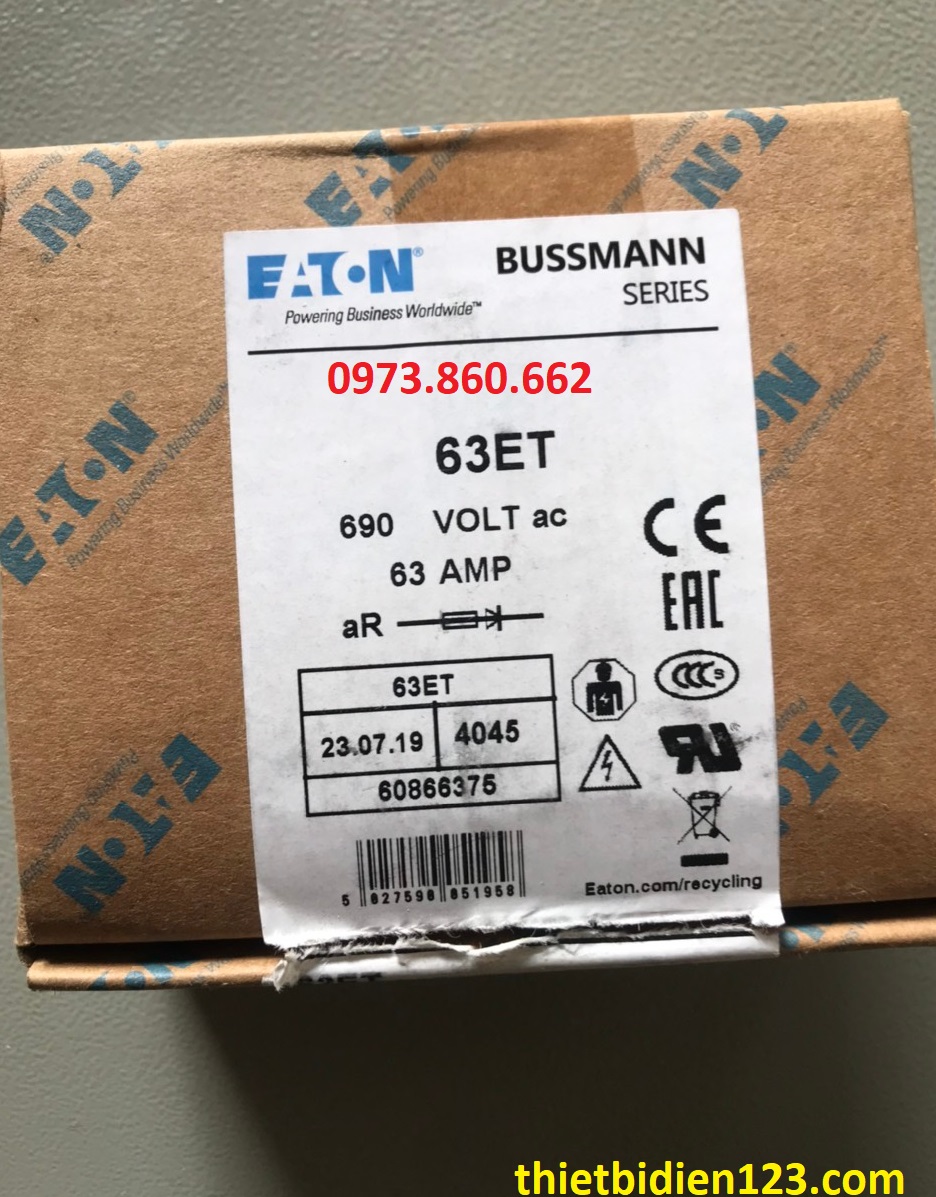 Cầu chì BUSSMAN EATON 35ET/ 63ET/ 100FE BS88:4 690Volt AC