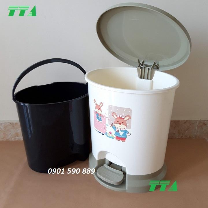 Thùng rác nhựa Duy Tân đạp chân oval cỡ lớn