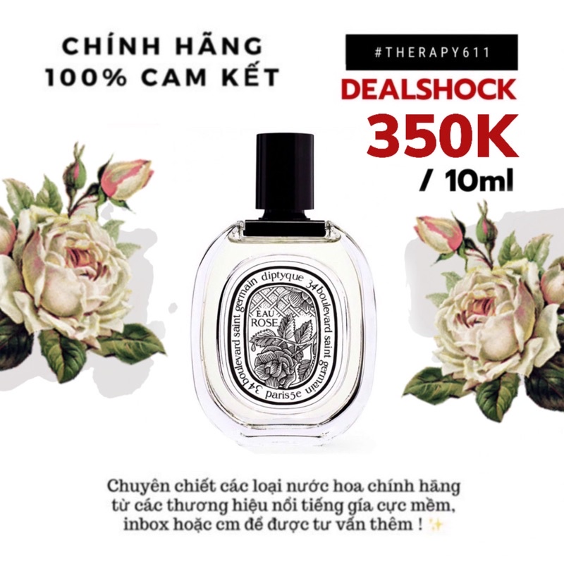 Nước hoa dùng thử Diptyque Eau Rose EDT