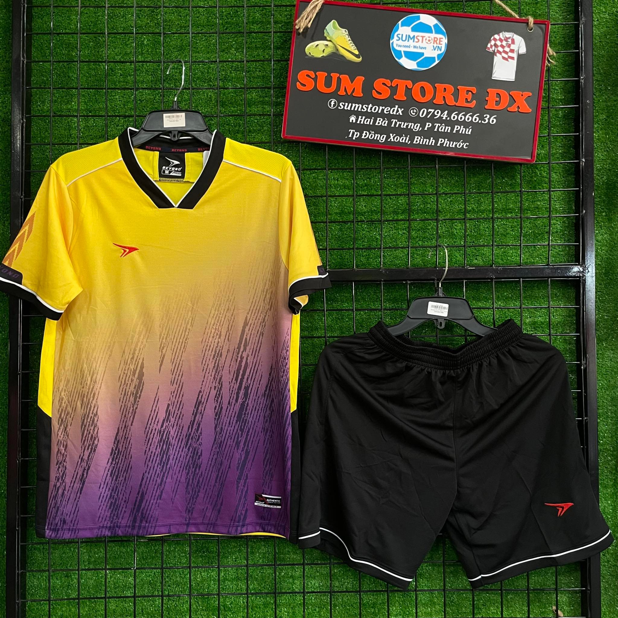Bộ Quần Áo Bóng Đá Cao Cấp Không logo Beyono Gust Vàng Tím-Áo Đá Banh Mẫu Mới, Cực Đẹp, Giá Rẻ