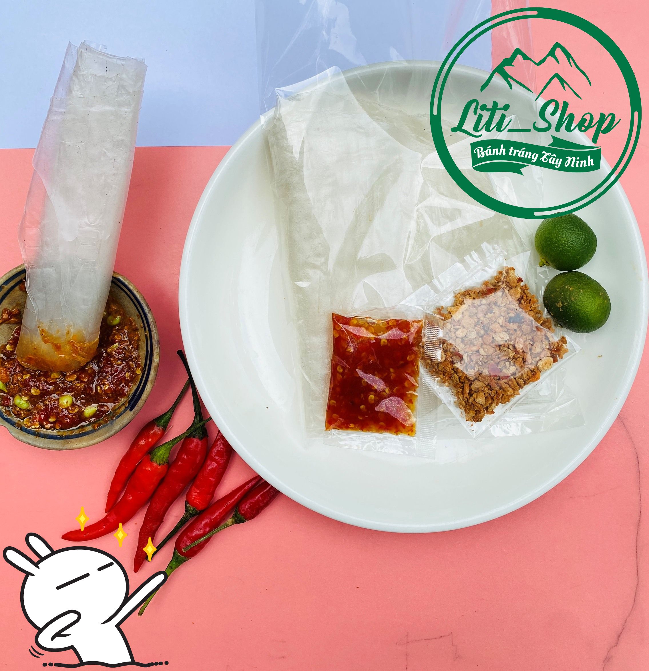 Bánh tráng Muối, Ớt, Tắc Tây Ninh